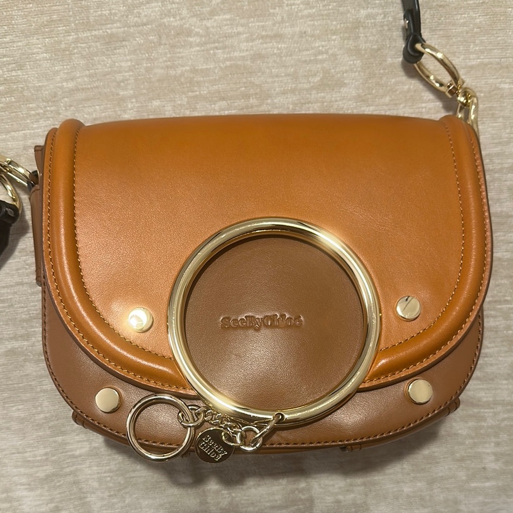 See By Chloe Tan Leather Mara Shoulder/ Crossbody Bag